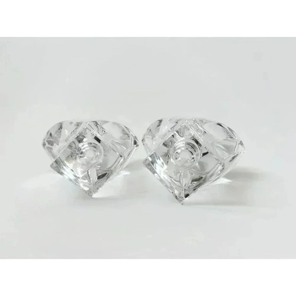 Art Deco Set of 2 Mikasa Glass Crystal Candle Stick Holders - Picture 7 of 7